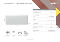 Nobo 2.4kW Compact Panel Heater (Thermostat with free Castors)