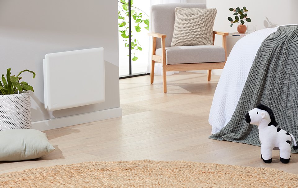 Nobo 1.0kW Compact Panel Heater (Thermostat with free Castors)